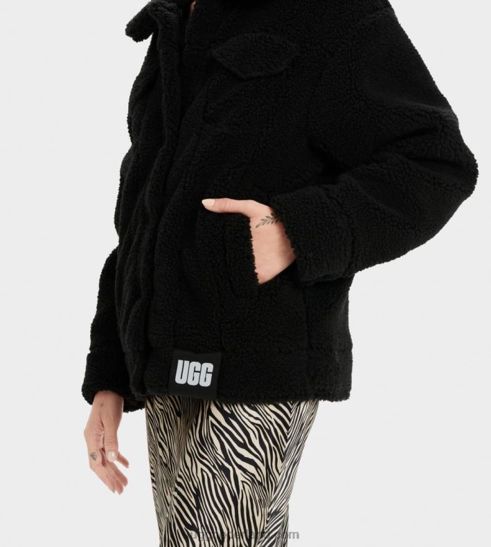 vrouwen zwart UGG frankie sherpa truckerjack 686ZP991