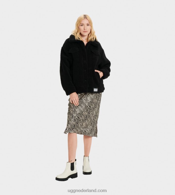 vrouwen zwart UGG frankie sherpa truckerjack 686ZP991