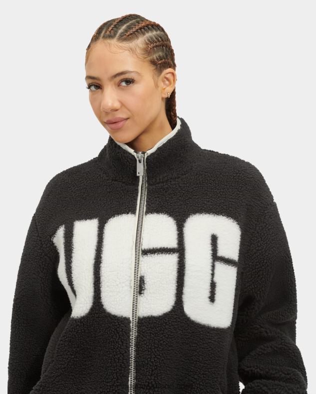 vrouwen zwart/crème UGG raquelle jas 686ZP2067
