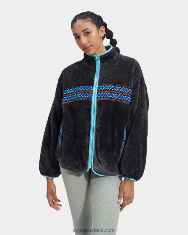 vrouwen zwarte erfgoedvlecht UGG marlene sherpa jas erfgoed gevlochten 686ZP2168