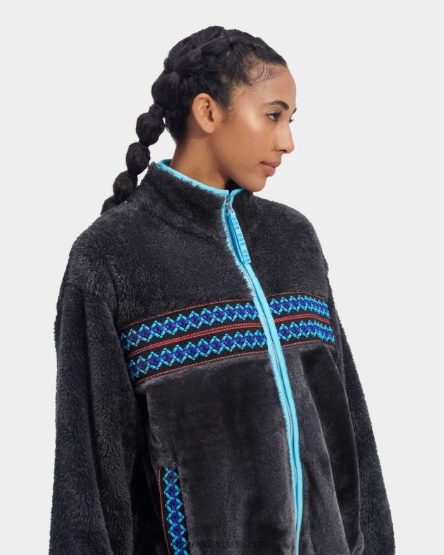 vrouwen zwarte erfgoedvlecht UGG marlene sherpa jas erfgoed gevlochten 686ZP2168