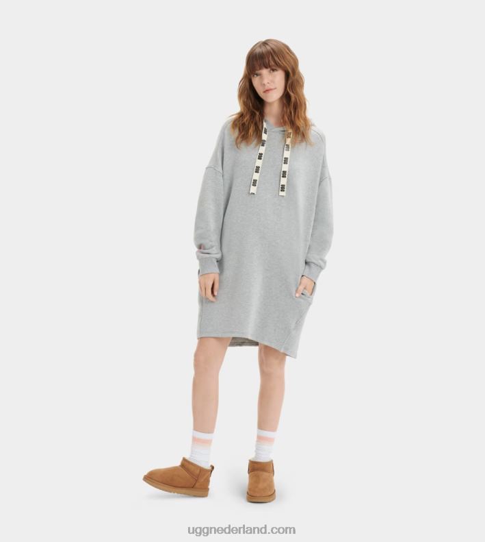 vrouwen grijze heide UGG Aderyn hoodie jurk 686ZP1325