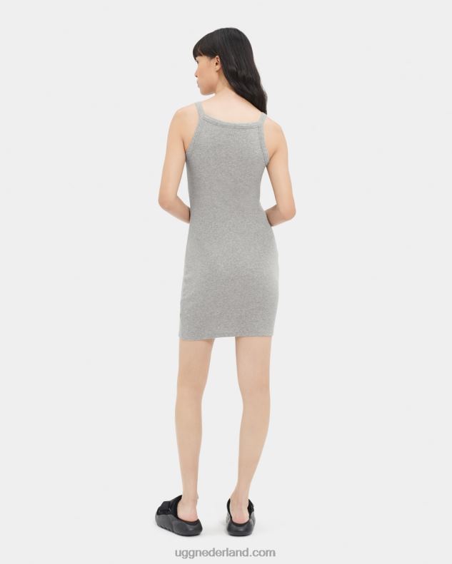 vrouwen grijze heide UGG hatchell geribbelde jurk 686ZP1316