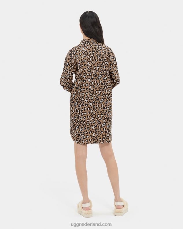 vrouwen luipaard print UGG addley oversized overhemdjurk 686ZP1147