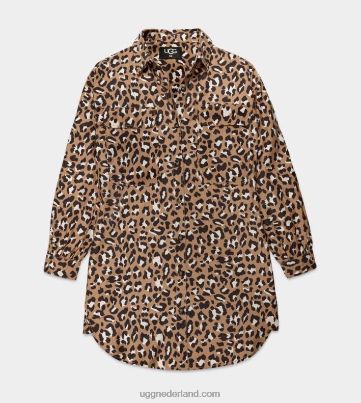 vrouwen luipaard print UGG addley oversized overhemdjurk 686ZP1147