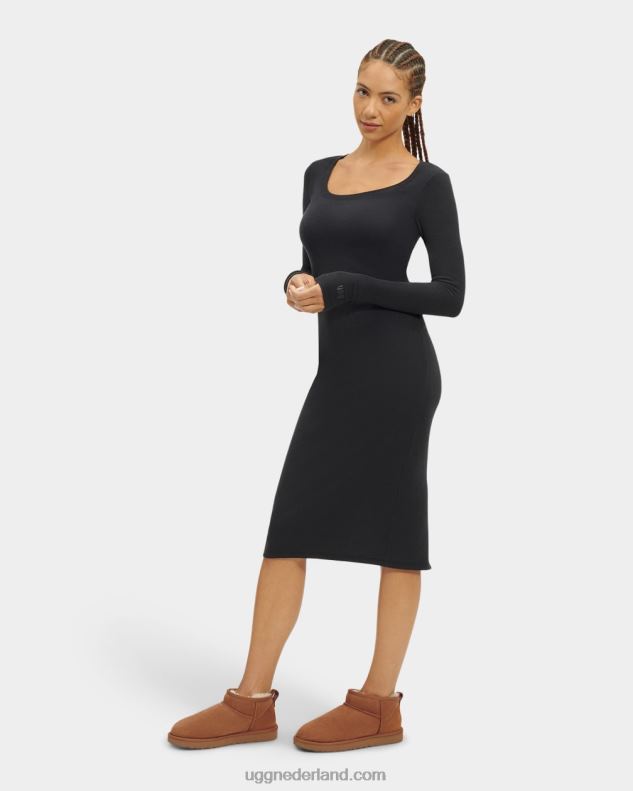 vrouwen teer UGG sarah geribbelde jurk met lange mouwen 686ZP99
