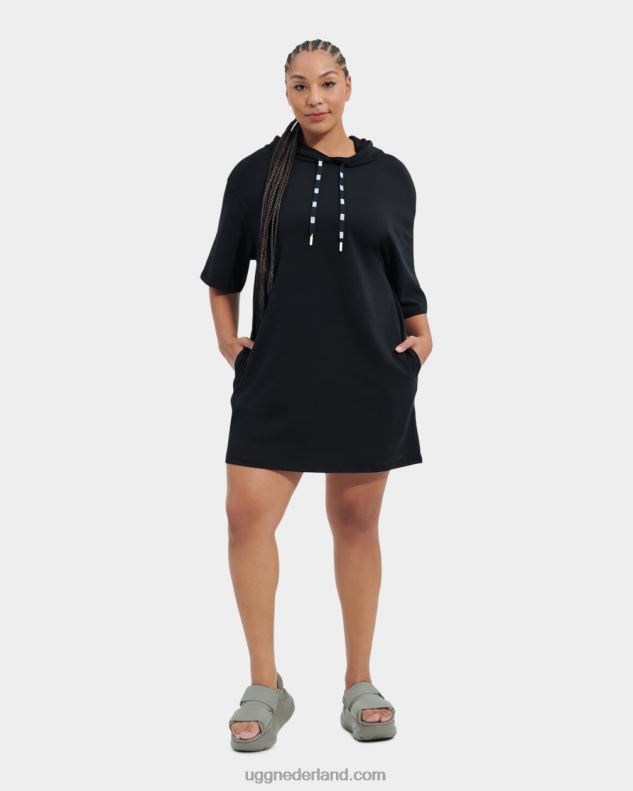vrouwen zwart UGG Kassey T-shirtjurk met capuchon 686ZP920