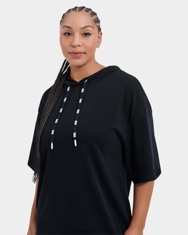 vrouwen zwart UGG Kassey T-shirtjurk met capuchon 686ZP920