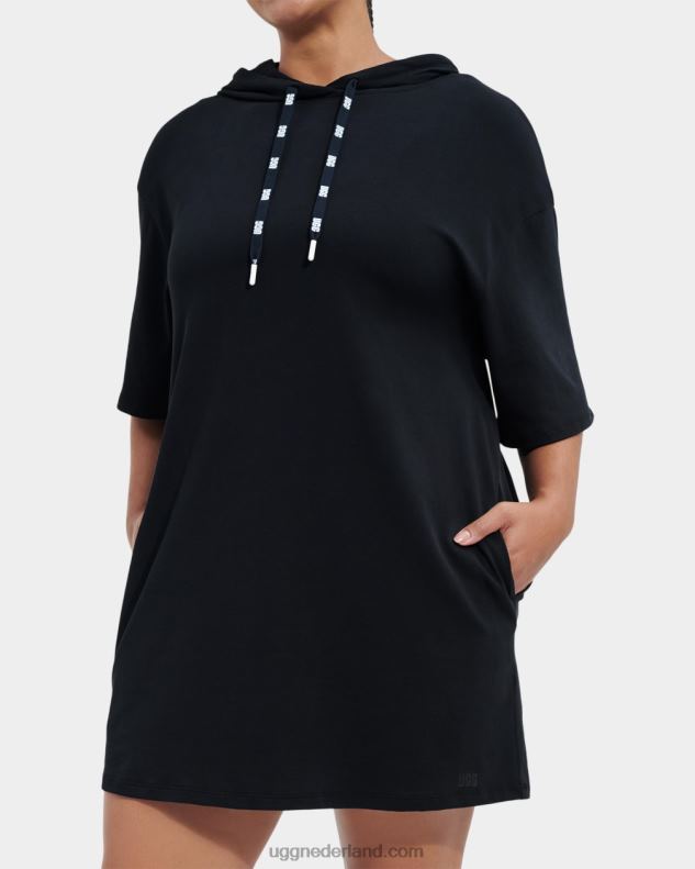 vrouwen zwart UGG Kassey T-shirtjurk met capuchon 686ZP920
