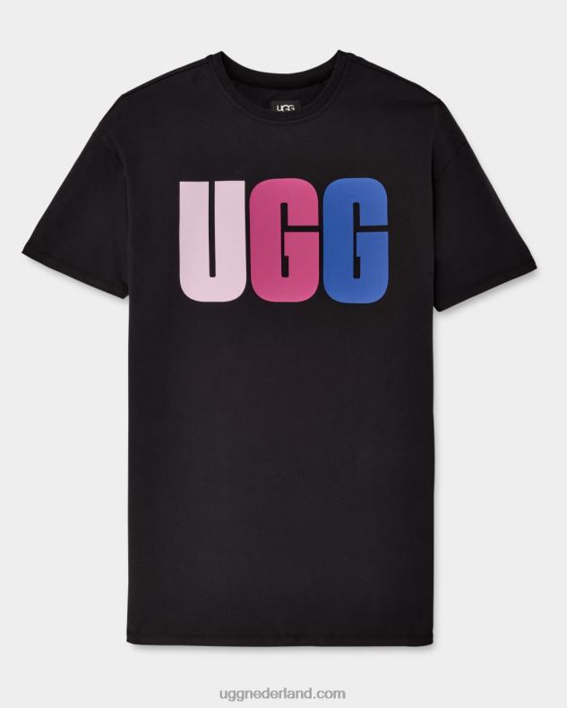 vrouwen zwart UGG T-shirtjurk met alayah-logo 686ZP2062