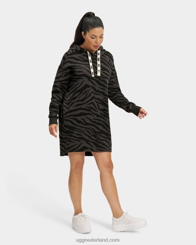 vrouwen zwarte zebra UGG aderyn hoodie jurk zebra 686ZP169