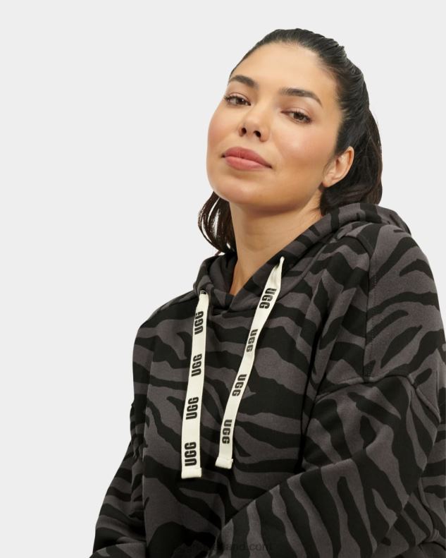vrouwen zwarte zebra UGG aderyn hoodie jurk zebra 686ZP169