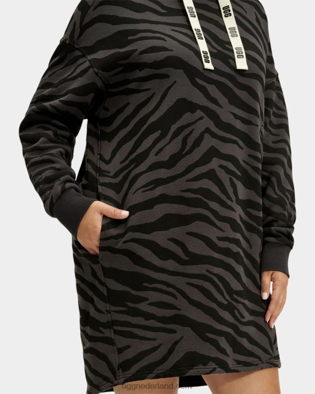 vrouwen zwarte zebra UGG aderyn hoodie jurk zebra 686ZP169
