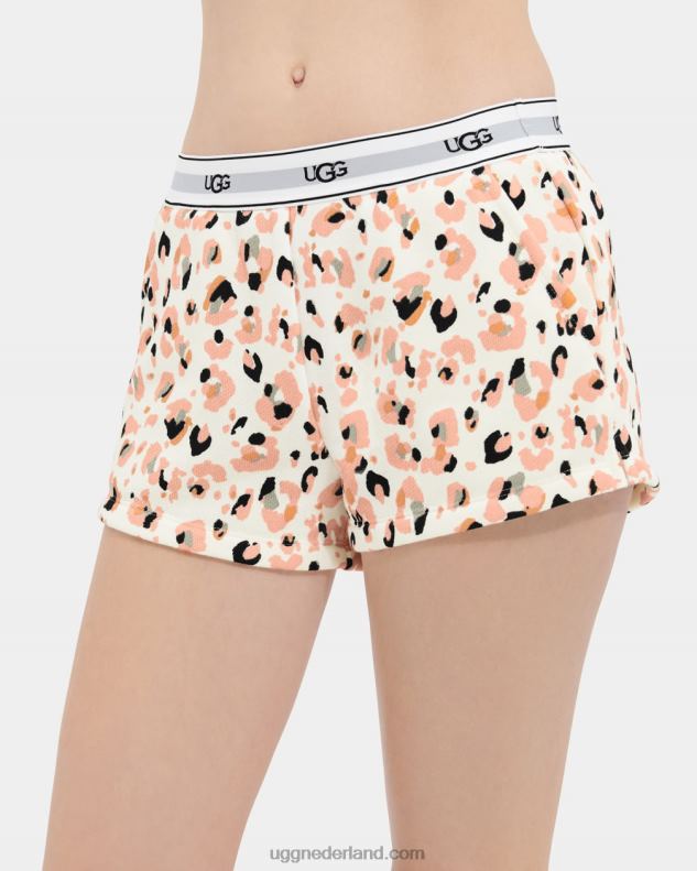 vrouwen crèmekleurige luipaard UGG albin korte broek 686ZP1285
