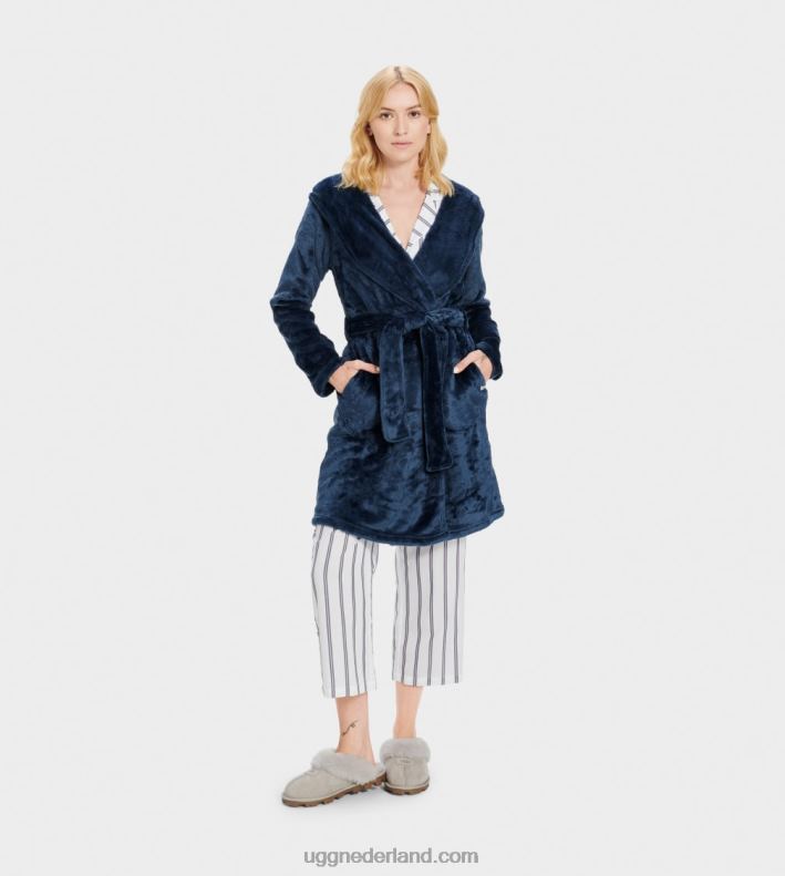 vrouwen indigo UGG miranda fleece badjas 686ZP1027
