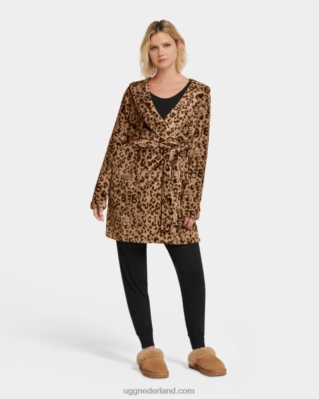 vrouwen levende eiken luipaard UGG miranda fleece badjas 686ZP1357