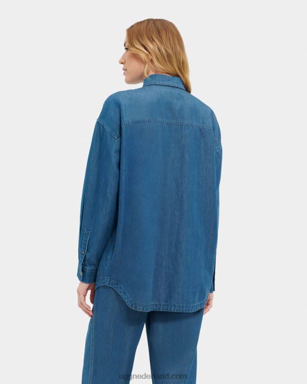 vrouwen denim UGG kimya shirt met lange mouwen 686ZP92