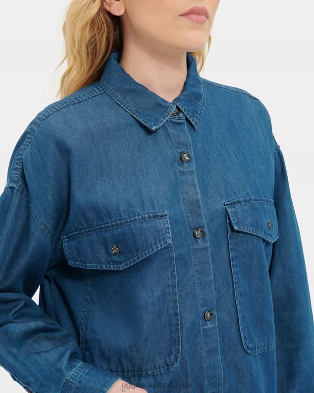 vrouwen denim UGG kimya shirt met lange mouwen 686ZP92