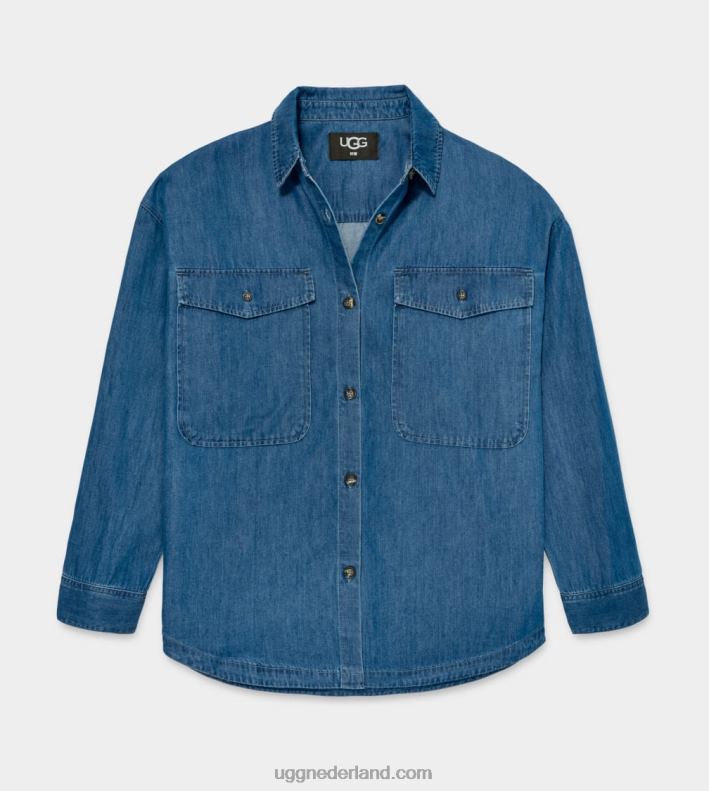 vrouwen denim UGG kimya shirt met lange mouwen 686ZP92