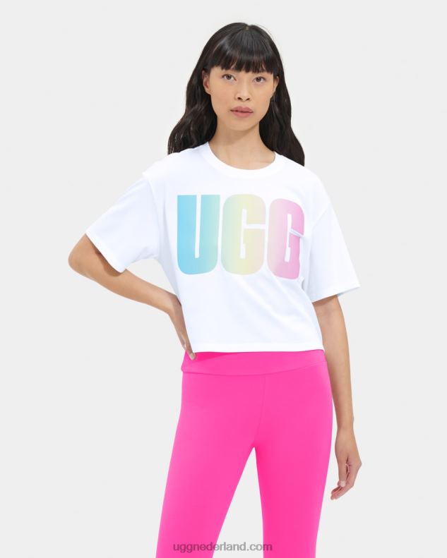 vrouwen gips UGG pattie cropped T-shirt met logo 686ZP1258