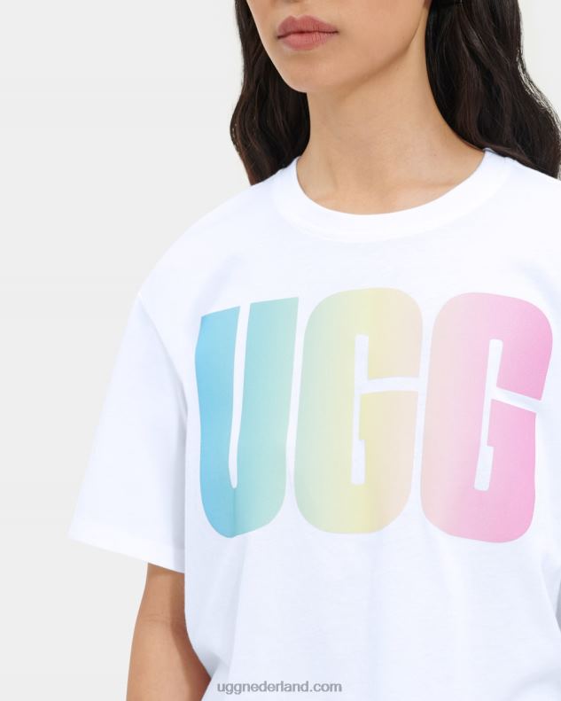 vrouwen gips UGG pattie cropped T-shirt met logo 686ZP1258