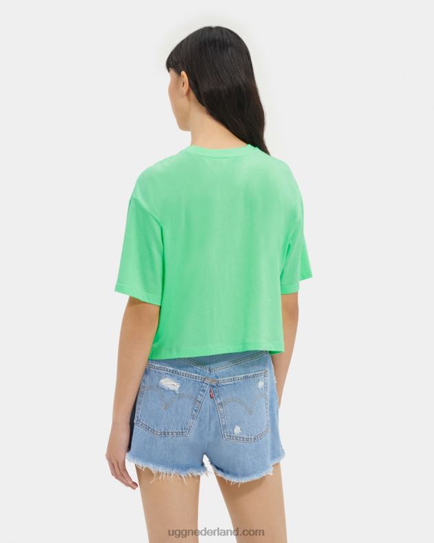 vrouwen gras UGG pattie cropped T-shirt met logo 686ZP1257