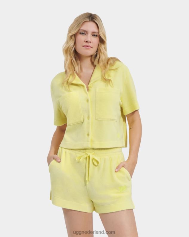 vrouwen honingraat UGG saniyah buttondown overhemd met korte mouwen 686ZP910