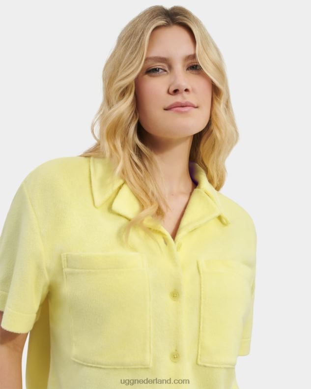vrouwen honingraat UGG saniyah buttondown overhemd met korte mouwen 686ZP910