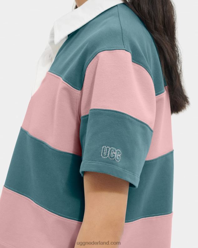 vrouwen iris grijs/klei roze UGG Keon rugby poloshirt 686ZP1149