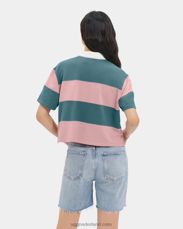 vrouwen iris grijs/klei roze UGG Keon rugby poloshirt 686ZP1149
