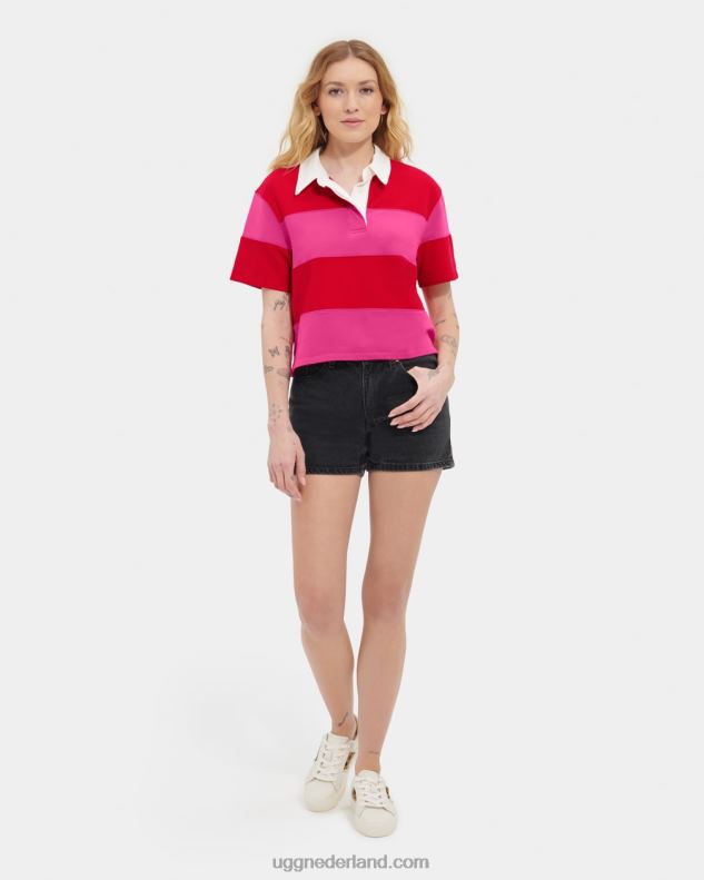 vrouwen lippenstift rood/karmozijnrood roze UGG Keon rugby poloshirt 686ZP1150