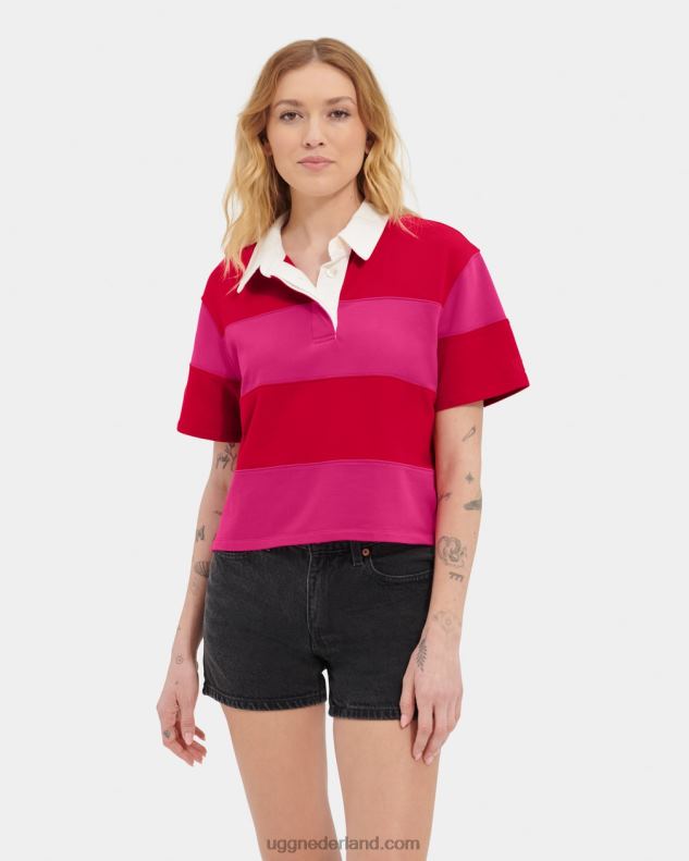 vrouwen lippenstift rood/karmozijnrood roze UGG Keon rugby poloshirt 686ZP1150