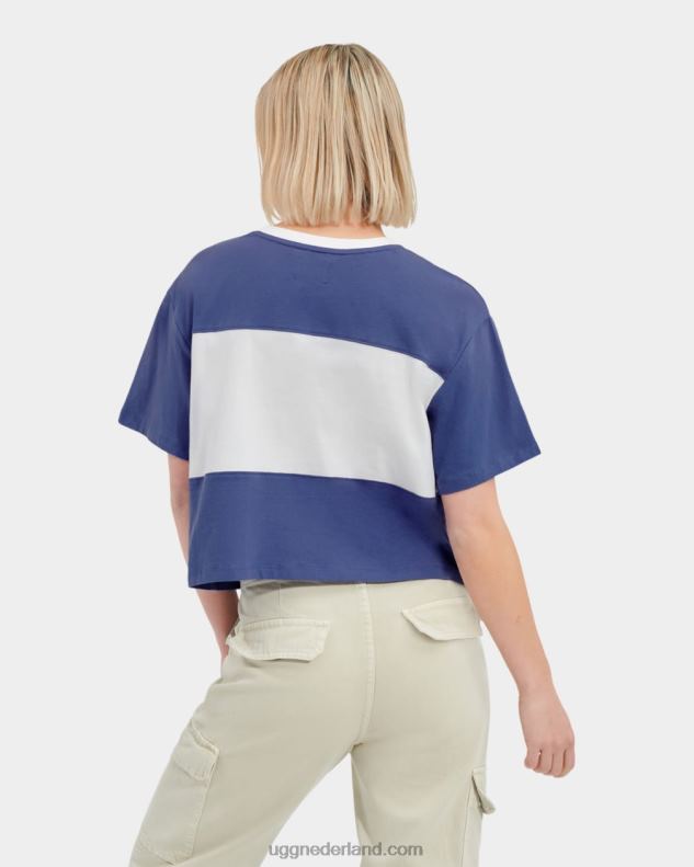 vrouwen maansteen UGG jodene T-shirt met kleurvlakken en logo 686ZP2165