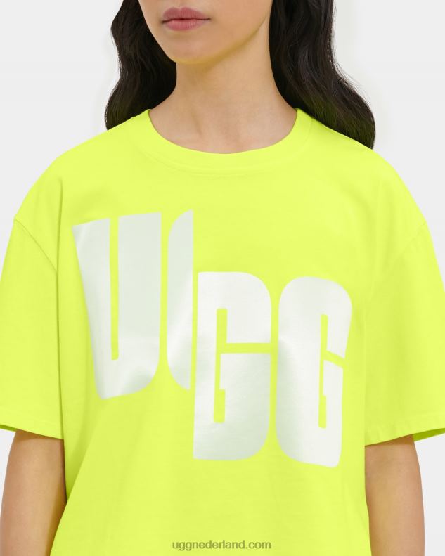 vrouwen markeerstift/wit UGG T-shirt met fionna-logo 686ZP1323