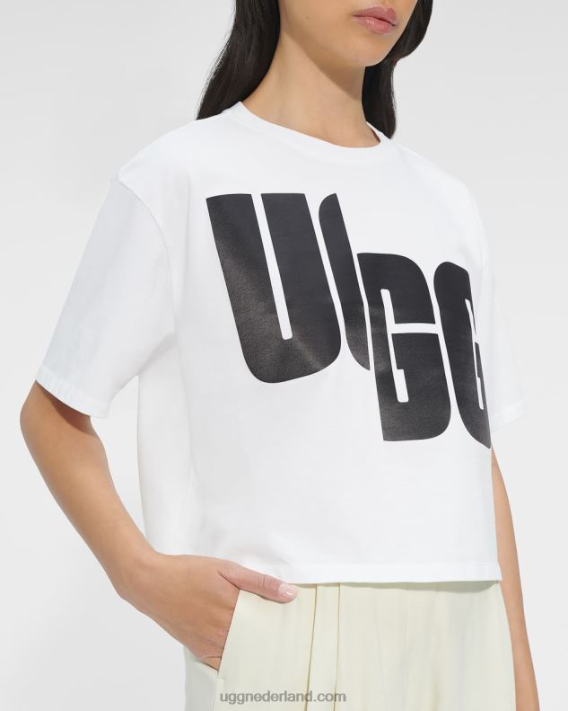 vrouwen wit Zwart UGG T-shirt met fionna-logo 686ZP2288