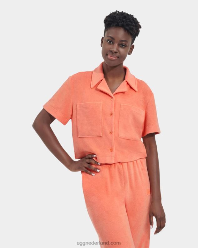 vrouwen zonnevlam UGG saniyah buttondown overhemd met korte mouwen 686ZP911