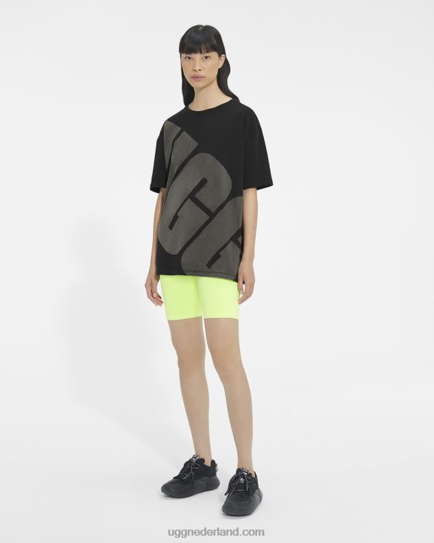 vrouwen zwart/steenkool UGG T-shirt met jacqueline-logo 686ZP1321