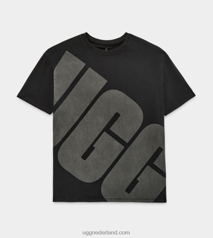 vrouwen zwart/steenkool UGG T-shirt met jacqueline-logo 686ZP1321