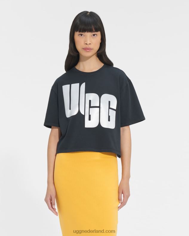 vrouwen zwart wit UGG T-shirt met fionna-logo 686ZP1322
