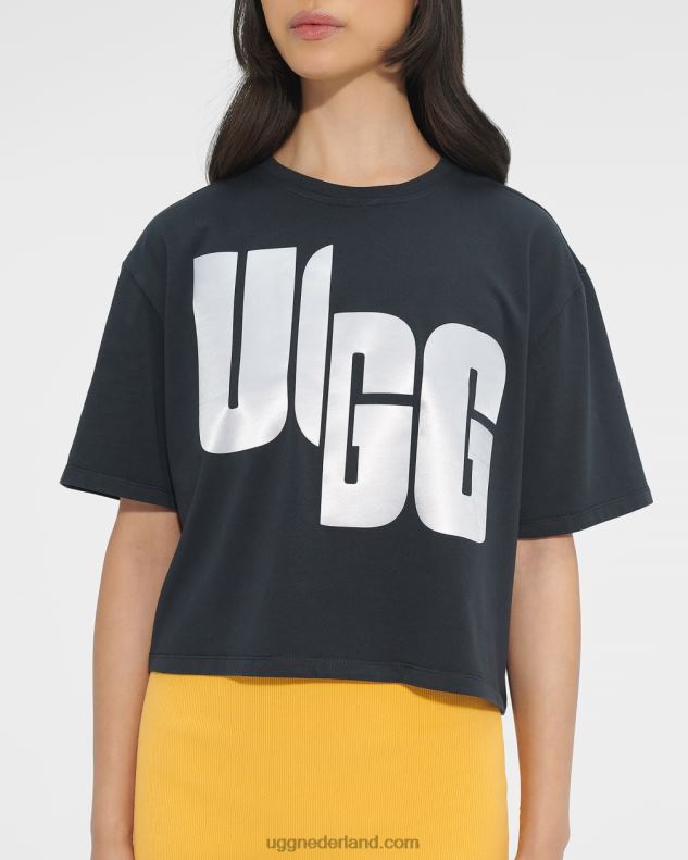 vrouwen zwart wit UGG T-shirt met fionna-logo 686ZP1322
