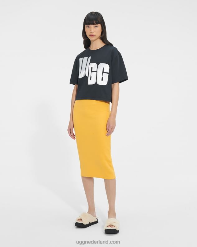 vrouwen zwart wit UGG T-shirt met fionna-logo 686ZP1322