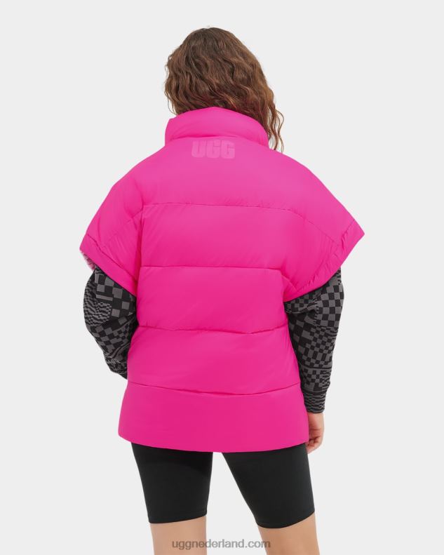 vrouwen neonroze/rozenkwarts UGG sydnee omkeerbaar puffervest 686ZP1222