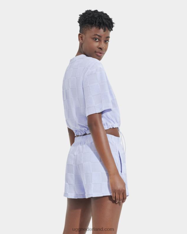 vrouwen oceaan mist UGG teagin top met korte mouwen geruit 686ZP879
