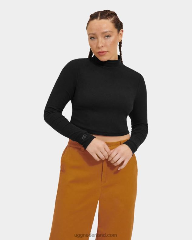 vrouwen teer UGG nimah geribbelde top met opstaande kraag 686ZP1079