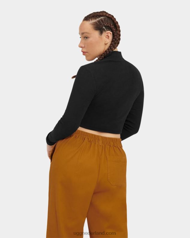 vrouwen teer UGG nimah geribbelde top met opstaande kraag 686ZP1079