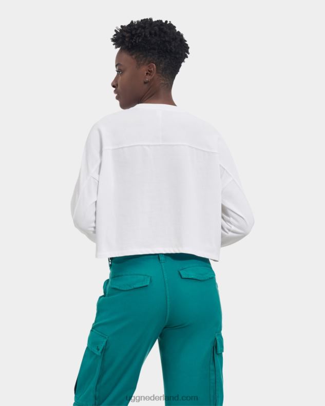 vrouwen wit UGG delylah crop top met lange mouwen 686ZP2173