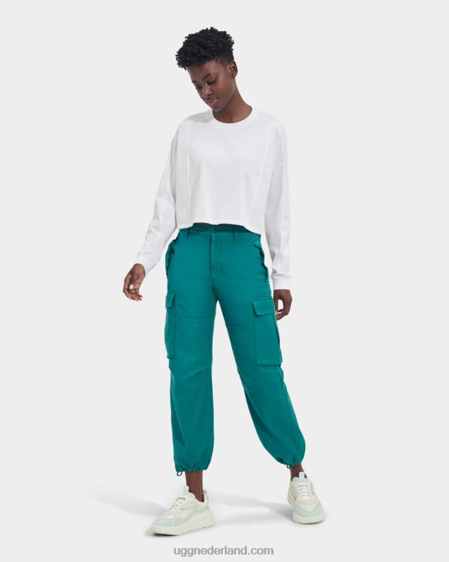 vrouwen wit UGG delylah crop top met lange mouwen 686ZP2173