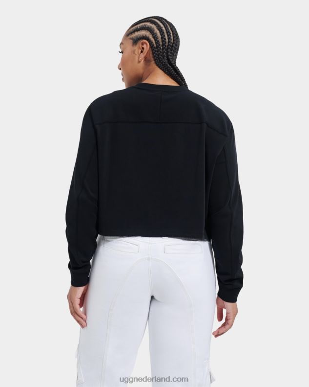 vrouwen zwart UGG delylah crop top met lange mouwen 686ZP2174