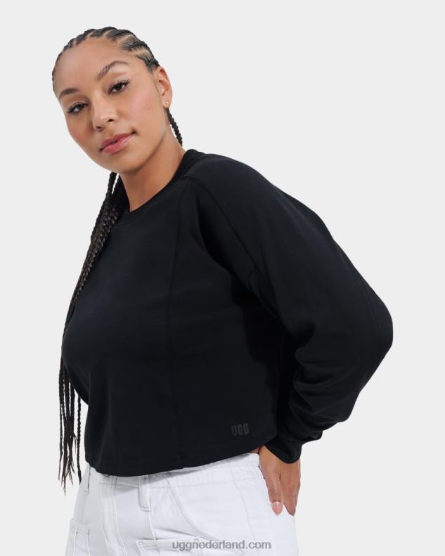 vrouwen zwart UGG delylah crop top met lange mouwen 686ZP2174