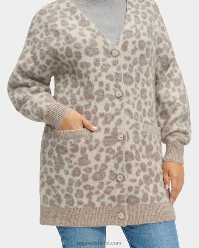 vrouwen creme panter UGG tomara oversized vest 686ZP87